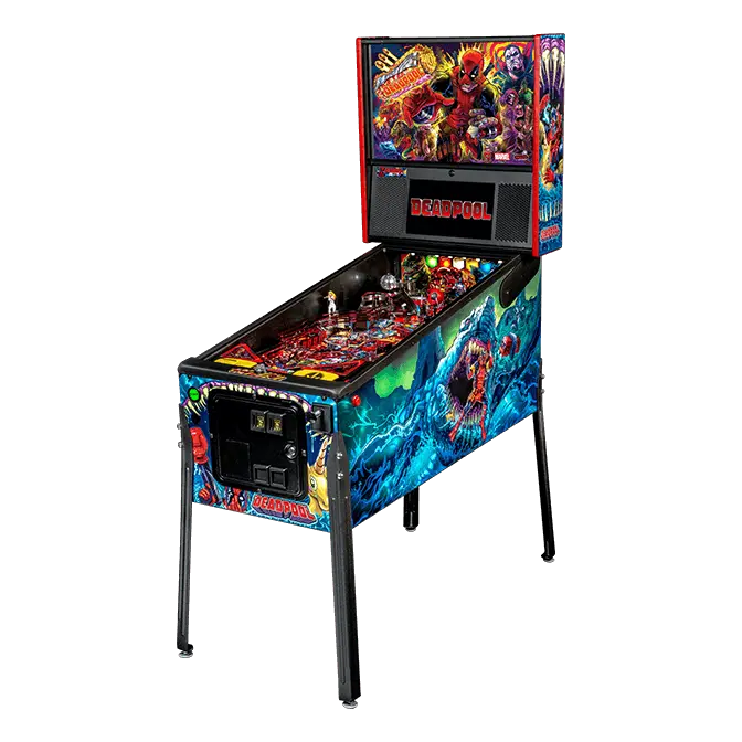 Buy the Deadpool Premium Pinball Machine by Stern. Experience fast-paced Marvel action, premium gameplay features, stunning artwork, and authentic arcade excitement.
